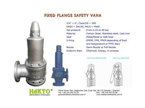 Fixed Flange Safety Valve FIXED Flanş Emniyet Vanası 