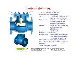 Seramik KAplı Plug Tip Cek Çek Vana Çekvalf Ceramics CERAMICS Lined LINED Plug Type Check Valve