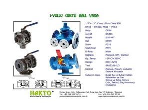 3 Yollu Ceketli Küresel Vana Three Ways Jacketed Ball Valve Multiway MULTIWAY