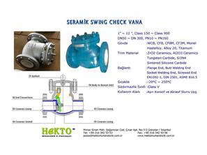 Seramik Kaplı Çalpara Çekvalf Cek Çek Check Vana ceramics CERAMICS Lined LINED Swing SWING Check Valve