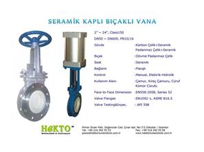 Seramik Kaplı Bıçaklı vana Ceramics CERAMICS Lined LINED Knife Gate  Valve