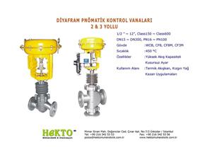 Diyafram Pnömatik Kontrol Vanaları Diaphragm DIAPHRAGM Pneumatic PNEUMATIC Control Valve globe Glop 