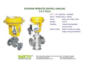 Diyafram Pnömatik Kontrol Vanaları Diaphragm DIAPHRAGM Pneumatic PNEUMATIC Control Valve globe Glop 