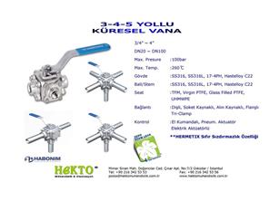 3 4 5 Yollu Küresel Vana Çok Yollu Three Four Five FIVE Ways Ball Valve Multiway MULTIWAY