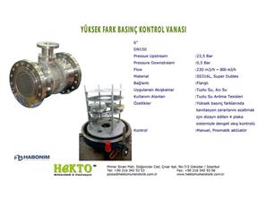 Yüksek Fark Basıncı Basınç Kontrol Vanası High HIGH DIFFERENTIAL Differential pressure control Valve