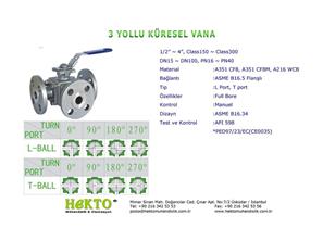 3 Yollu Küresel Vana Three Ways Ball Valve Multiway MULTIWAY 