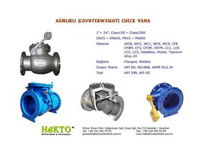 Counterweight COUNTERWEIGHT Check Valve Ağırlıklı Çekvalf Vana Çek Cek