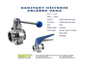 Sanitary SANITARY Hijyenik hygienic aseptic HYGIENIC ASEPTIC Valve Vana Kelebek Butterfly