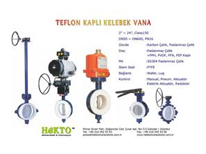 Teflon Kaplı Kelebek Vana Teflon Lined LINED Butterfly Valve