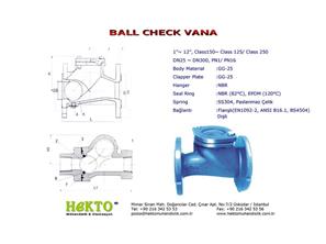 Ball Check Valve Küresel Çek Vana Çekvalf Cek