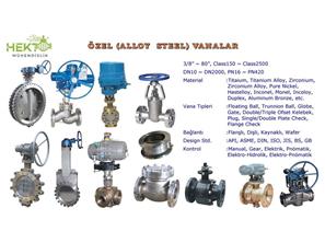 Özel Vanalar Speacial Alloy Steel Alaşım Çelik Valves en