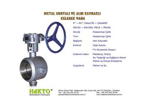 Metal Contalı ve alın Kaynaklı Kelebek Vana Seat and Butt-welded BW Butterfly Valve