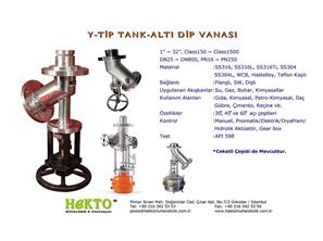 Y-Tip Y-type Tank Bottom Valve Tankaltı Vanası Globe Glop Flush Flaş