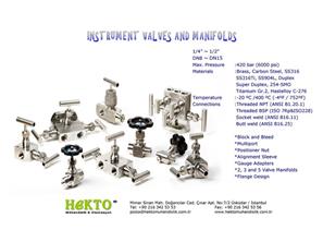 Enstrüman Vana Ve Manifoltlar Instrument Valves instrument Manifolds MANIFOLDS