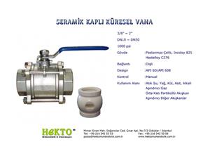 Seramik Kaplı Küresel vana Ceramics CERAMICS Lined LINED Ball Valve