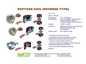 Rupture Disc Parçalanabilen Kırık Kopuk Disk Vana Safety Valve