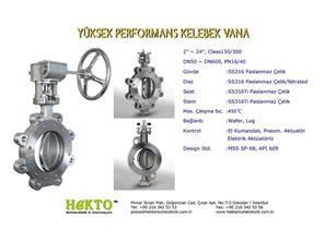 Yüksek Performans Kelebek Vana High HIGH Performance Butterfly Valve