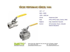 Yüksek Performans Küresel Vana High HIGH Performance Ball Valve