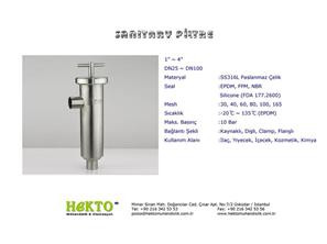 Sanitary SANITARY Hijyenik hygienic aseptic HYGIENIC ASEPTIC Valve Vana Filter Filtre FILTER