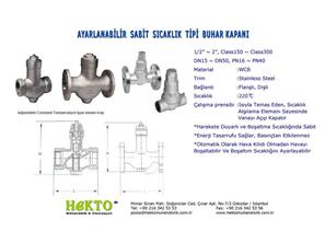 Ayarlanabilir Sabit Sıcaklık Tipi buhar Kapanı Kondenstop Adjustable Constant Temperature Type Steam Trap